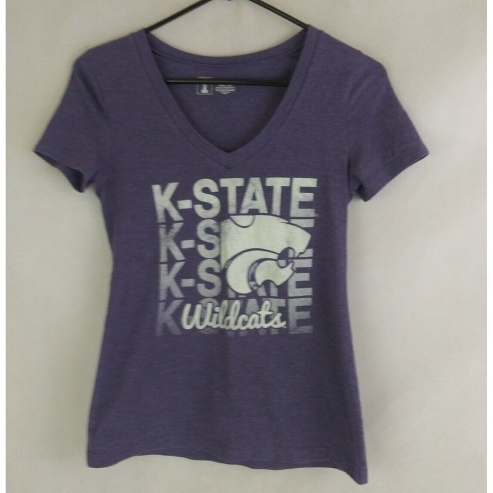 NCAA K State Wildcats Women's V-Neck T-Shirt Size XS